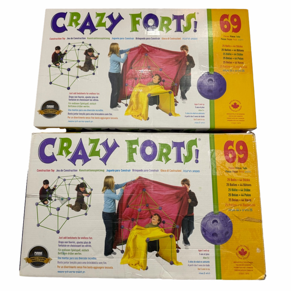 Crazy Forts Building Construction Sets 2 Boxes Purple Green